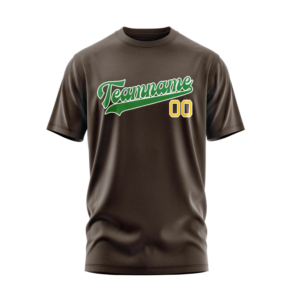 Custom Brown Emerald Green T-Shirt