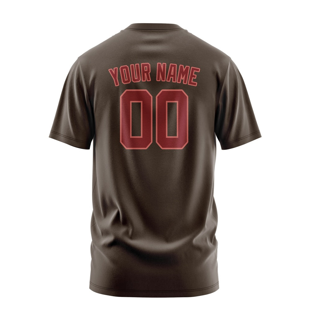 Custom Brown Crimson Red T-Shirt