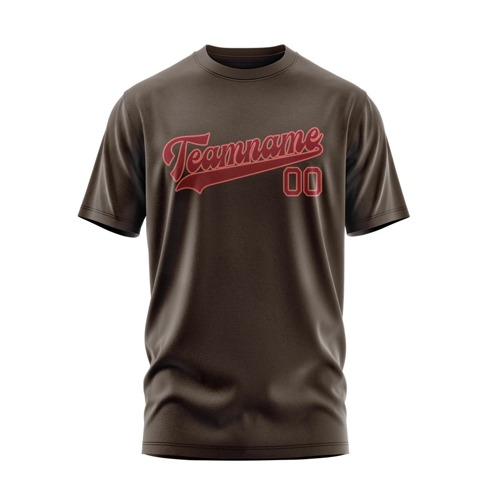 Custom Brown Crimson Red T-Shirt