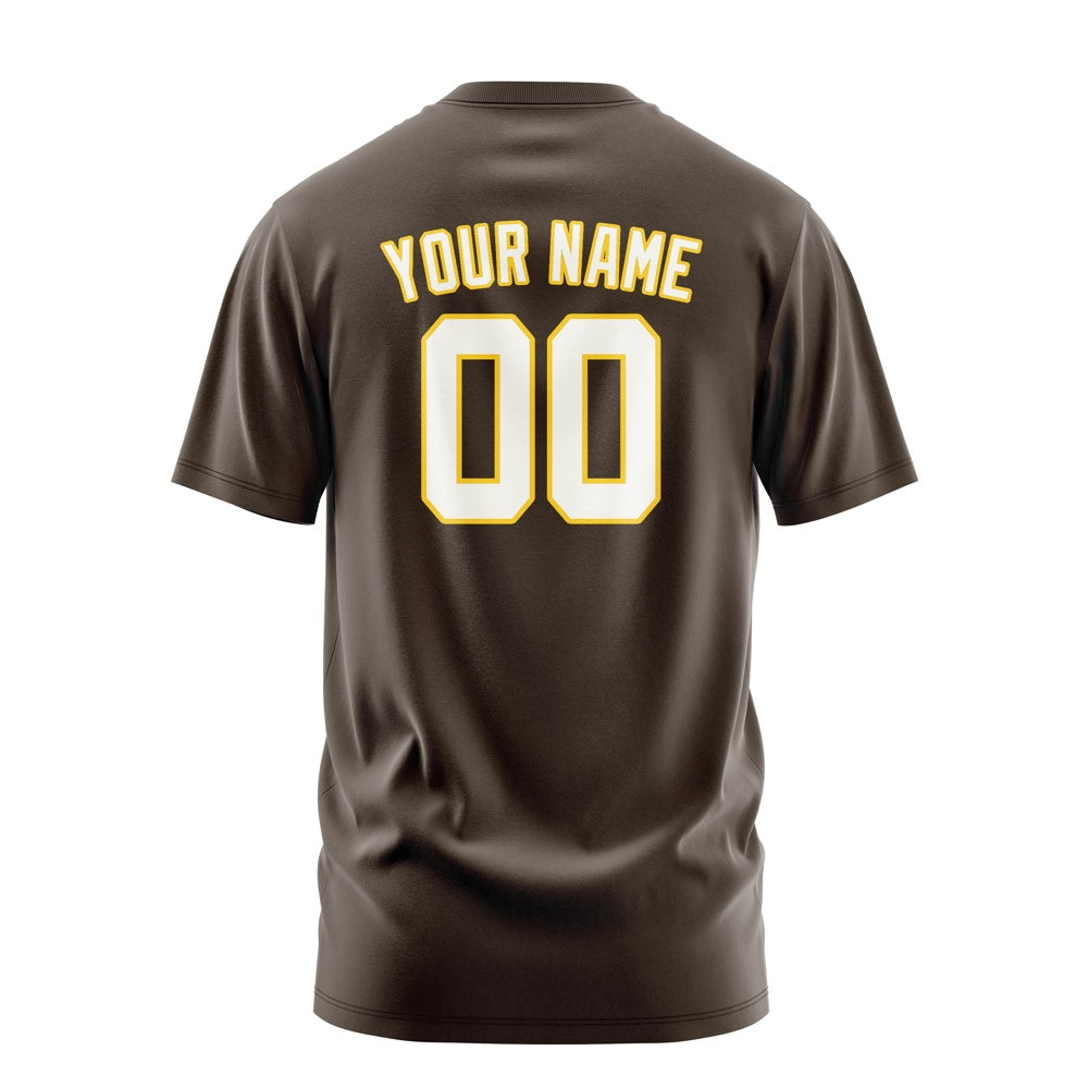 Custom Brown White T-Shirt