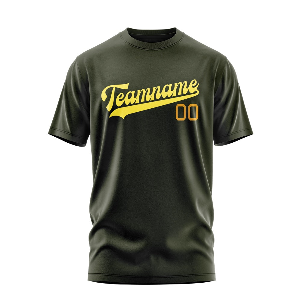 Custom Olive Light Yellow T-Shirt