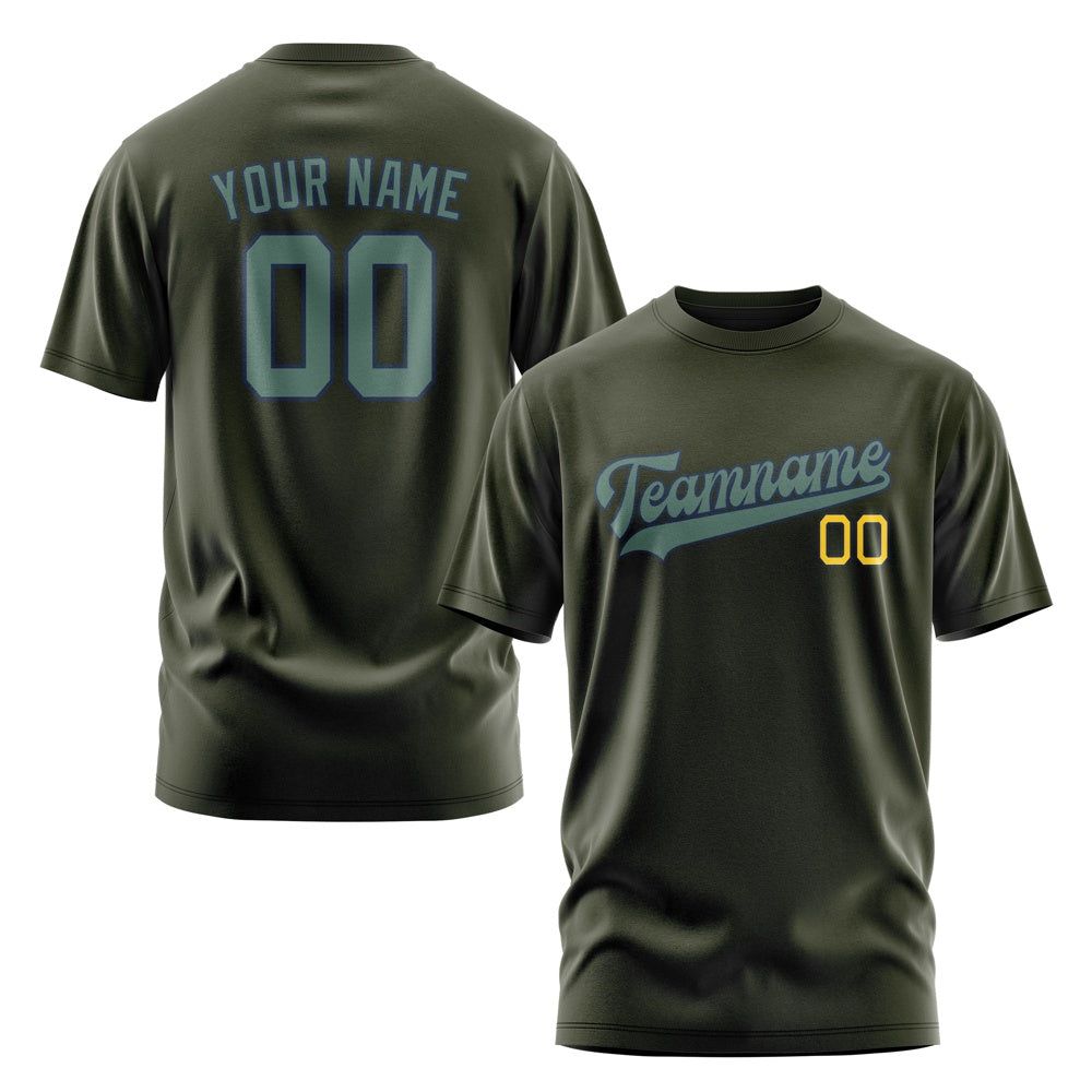 Custom Olive Blue Green T-Shirt