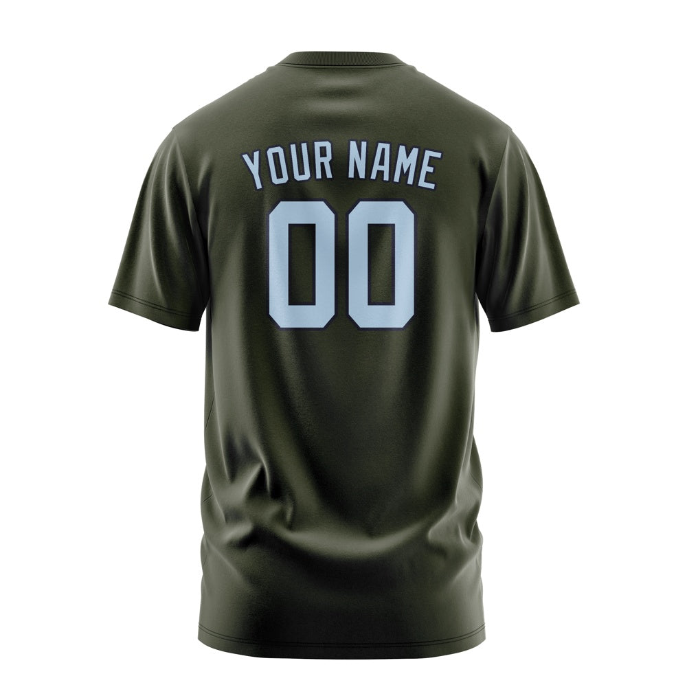 Custom Olive Light Blue T-Shirt