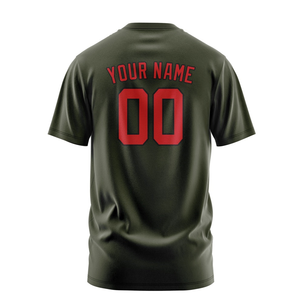 Custom Olive Red T-Shirt