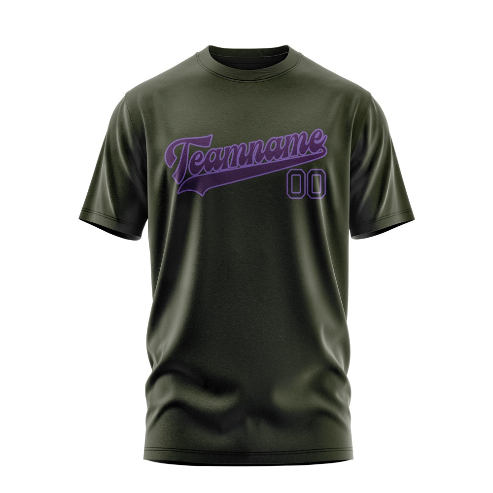 Custom Olive Purple T-Shirt