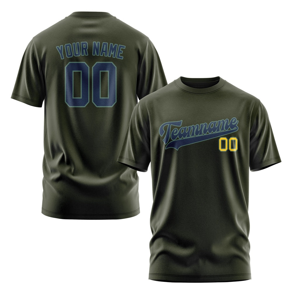 Custom Olive Blue T-Shirt
