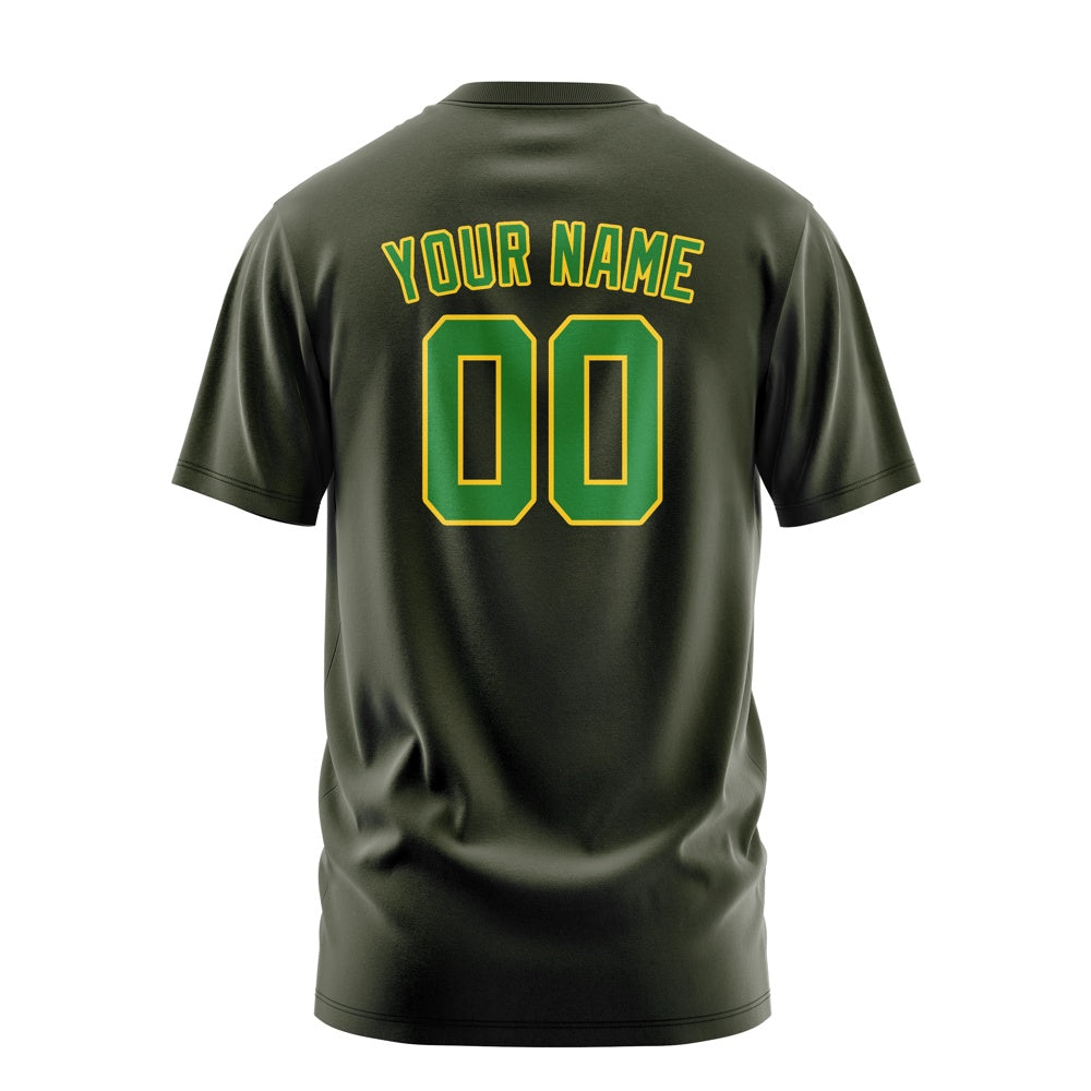 Custom Olive Emerald Green T-Shirt