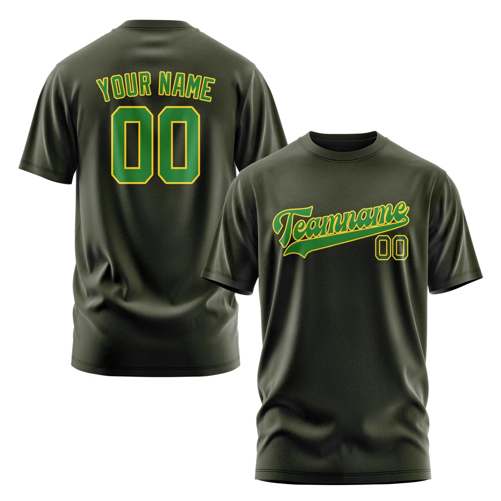 Custom Olive Emerald Green T-Shirt