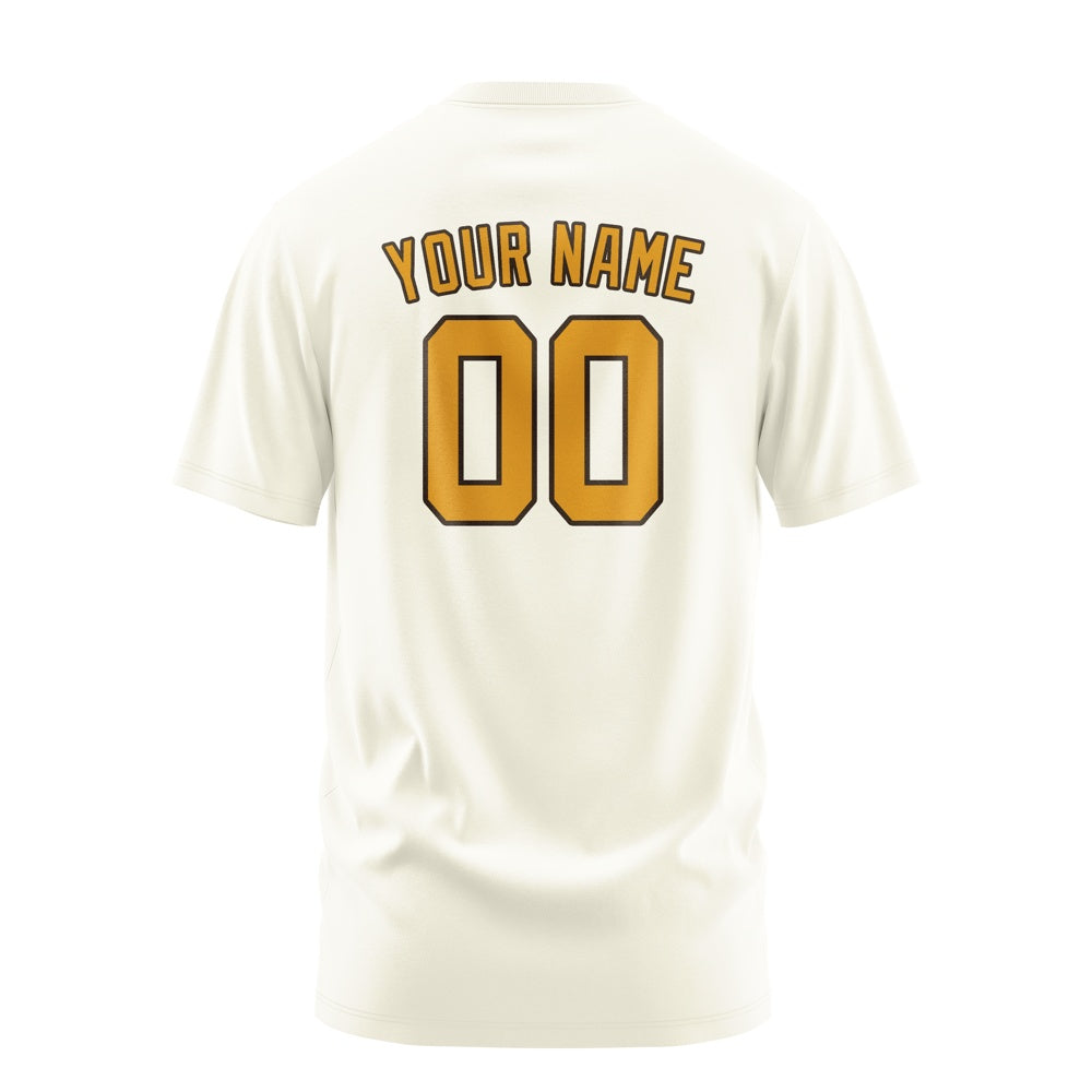Custom Cream Yellow T-Shirt