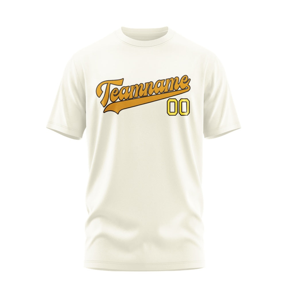 Custom Cream Yellow T-Shirt