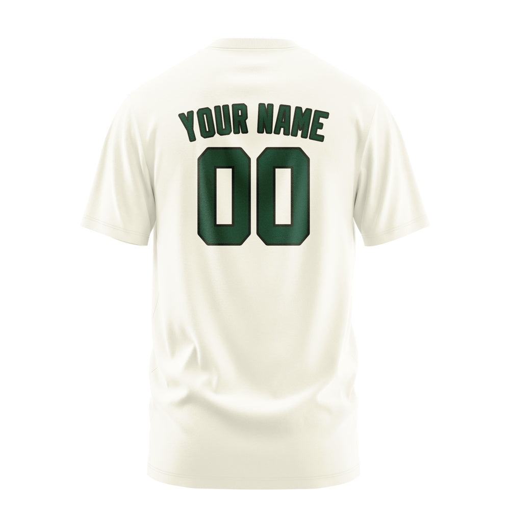 Custom Cream Green T-Shirt