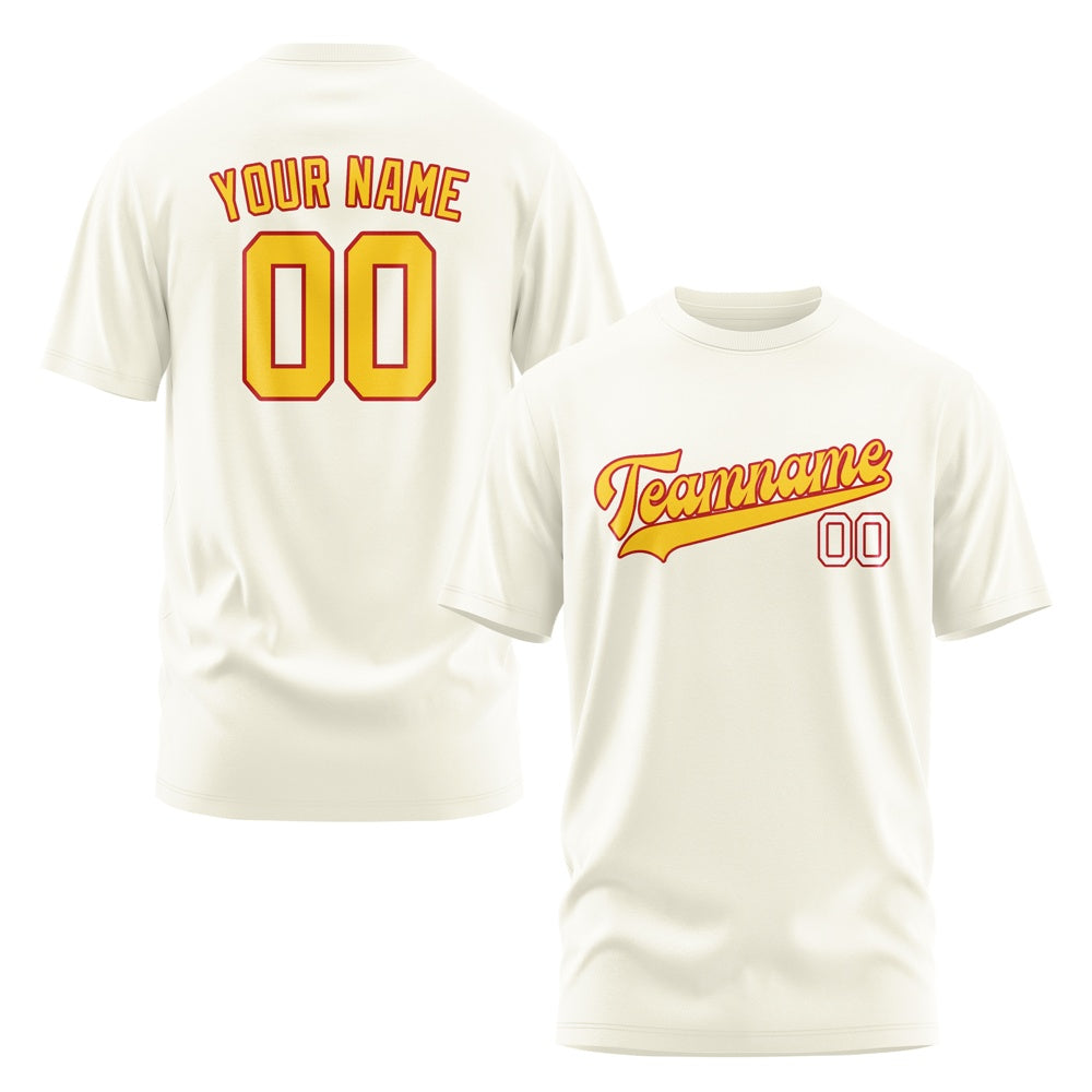 Custom Cream Gold T-Shirt