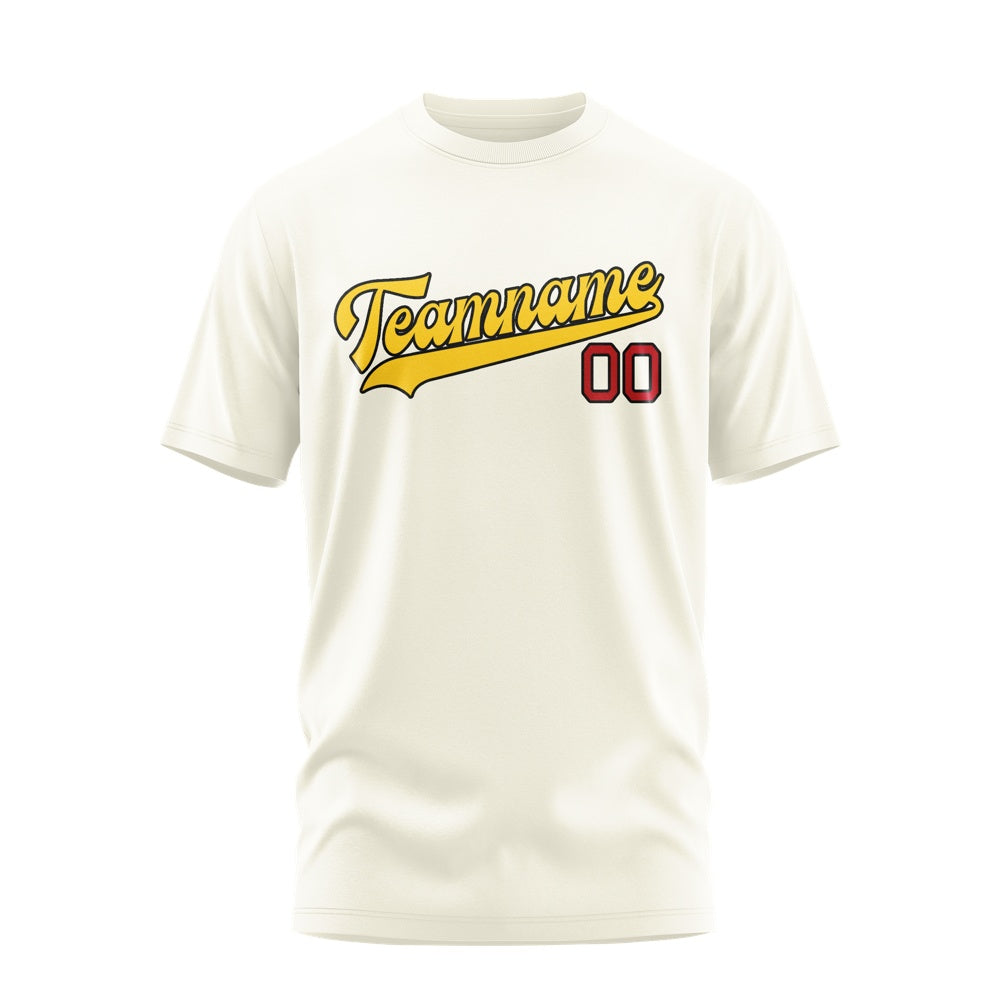 Custom Cream Gold T-Shirt