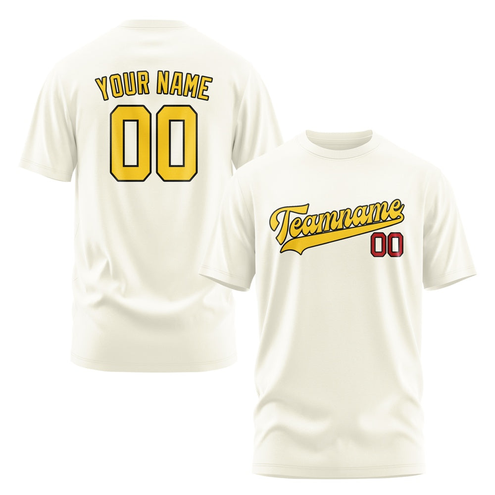 Custom Cream Gold T-Shirt