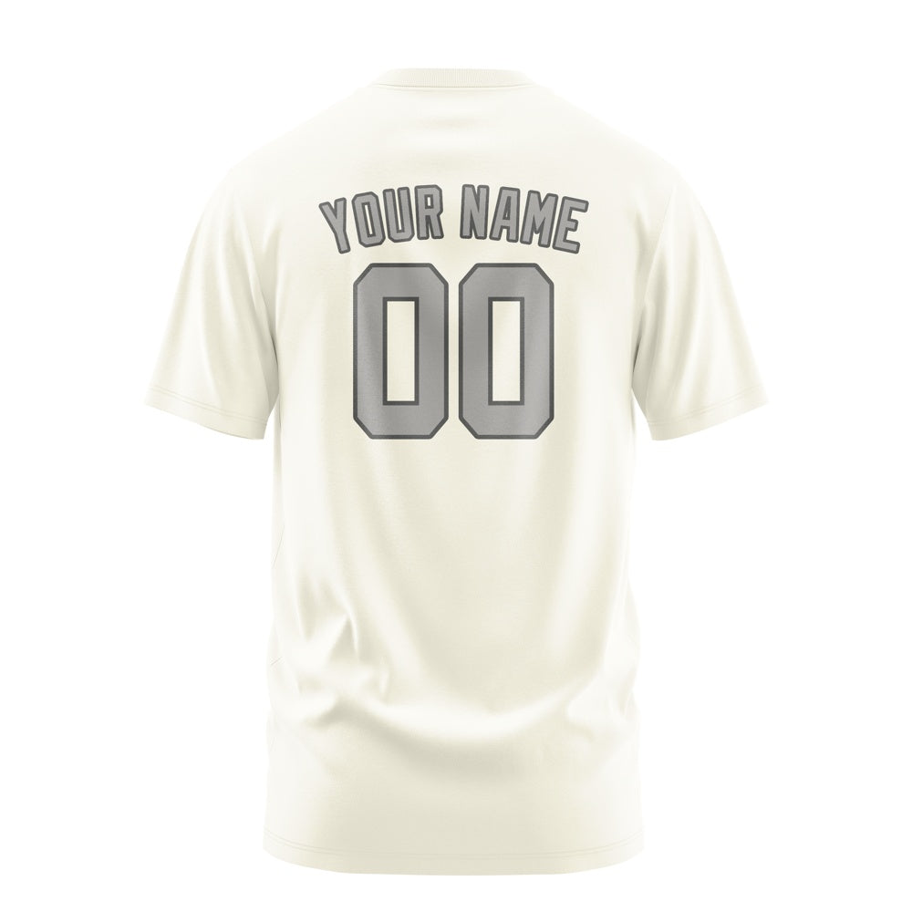 Custom Cream Gray T-Shirt