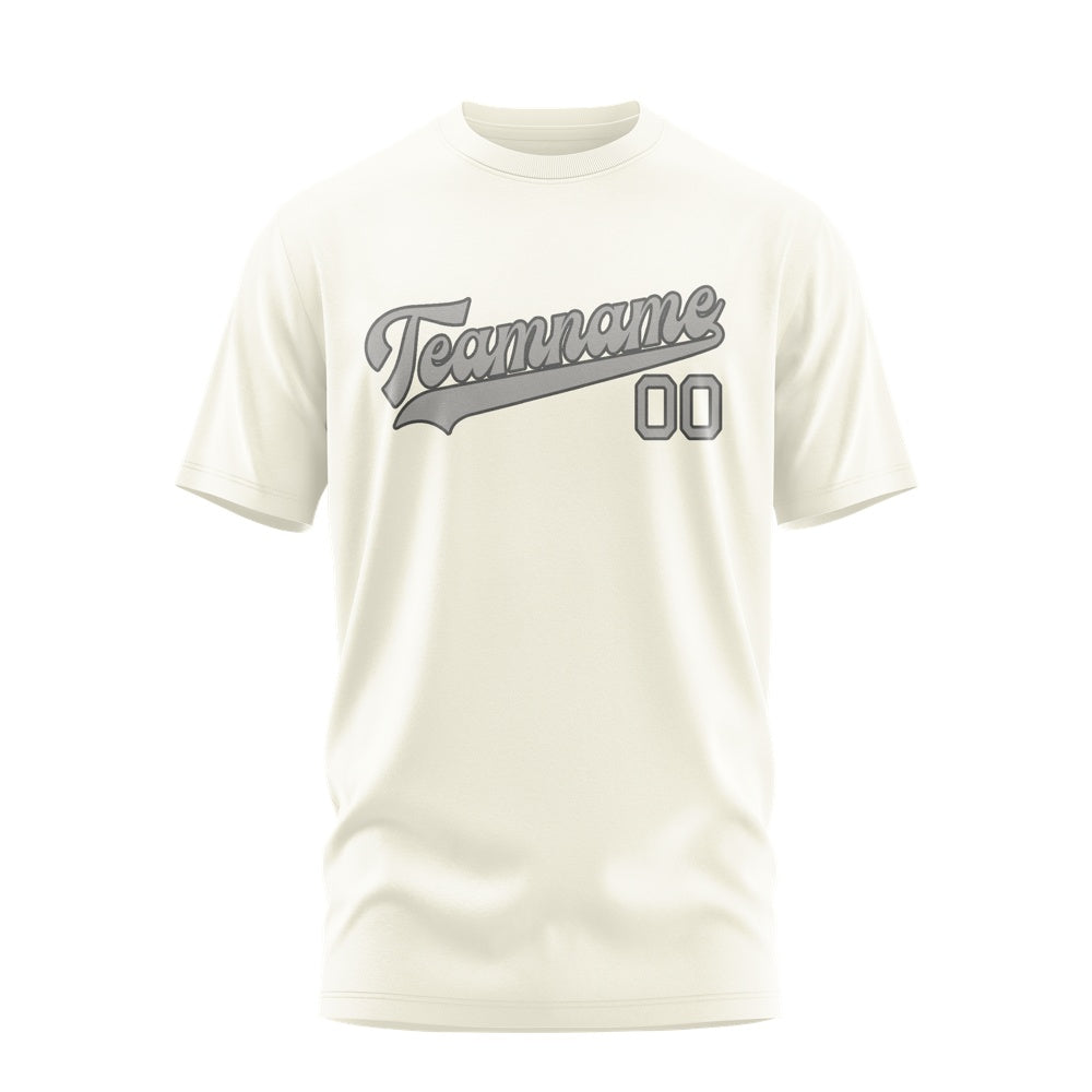 Custom Cream Gray T-Shirt