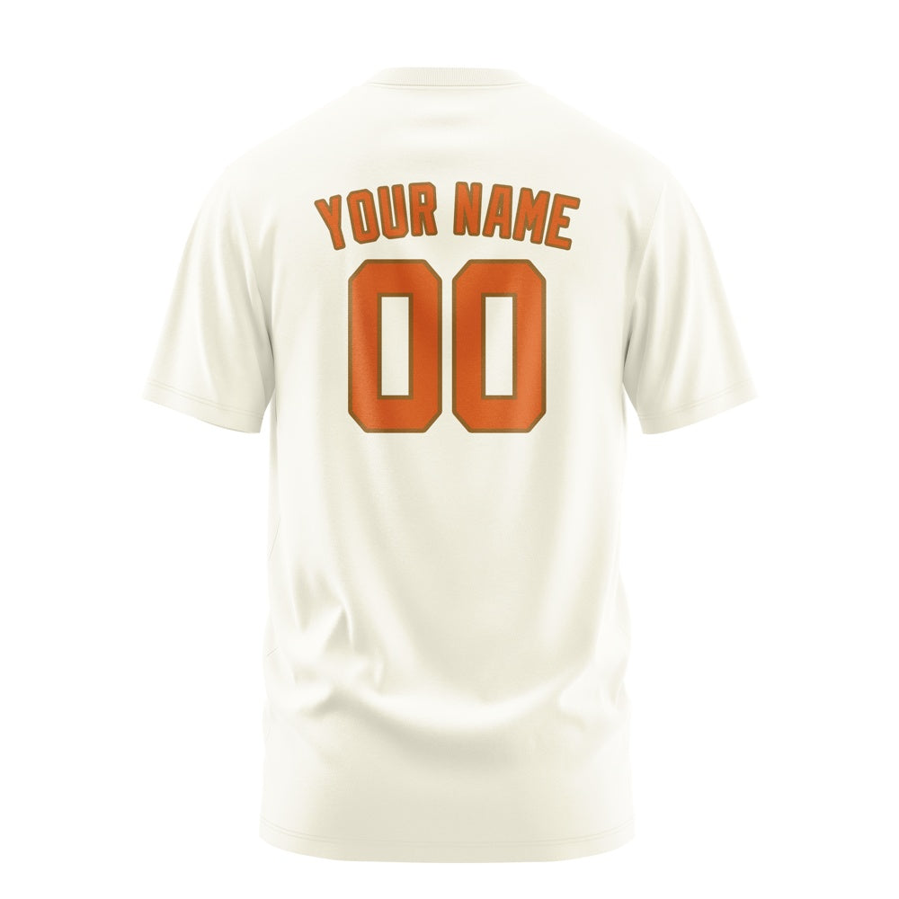 Custom Cream Orange T-Shirt