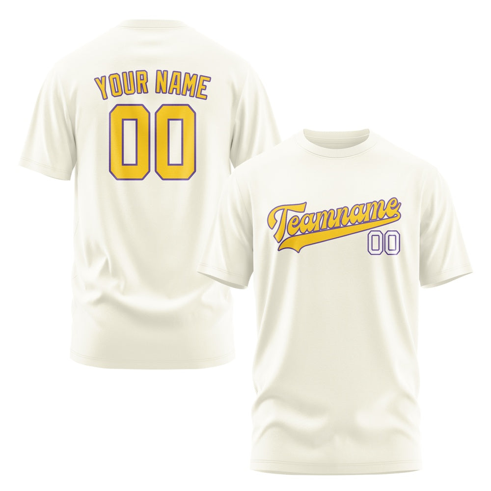 Custom Cream Gold T-Shirt