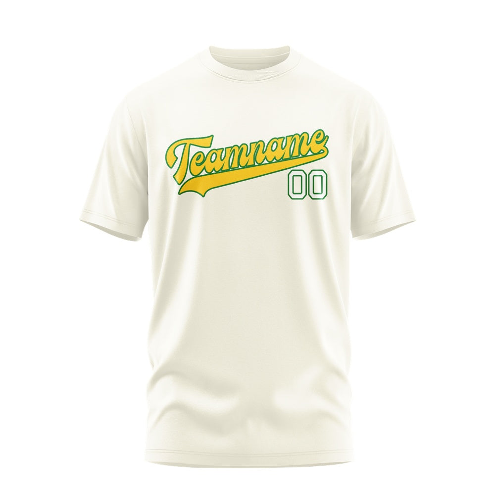 Custom Cream Gold T-Shirt