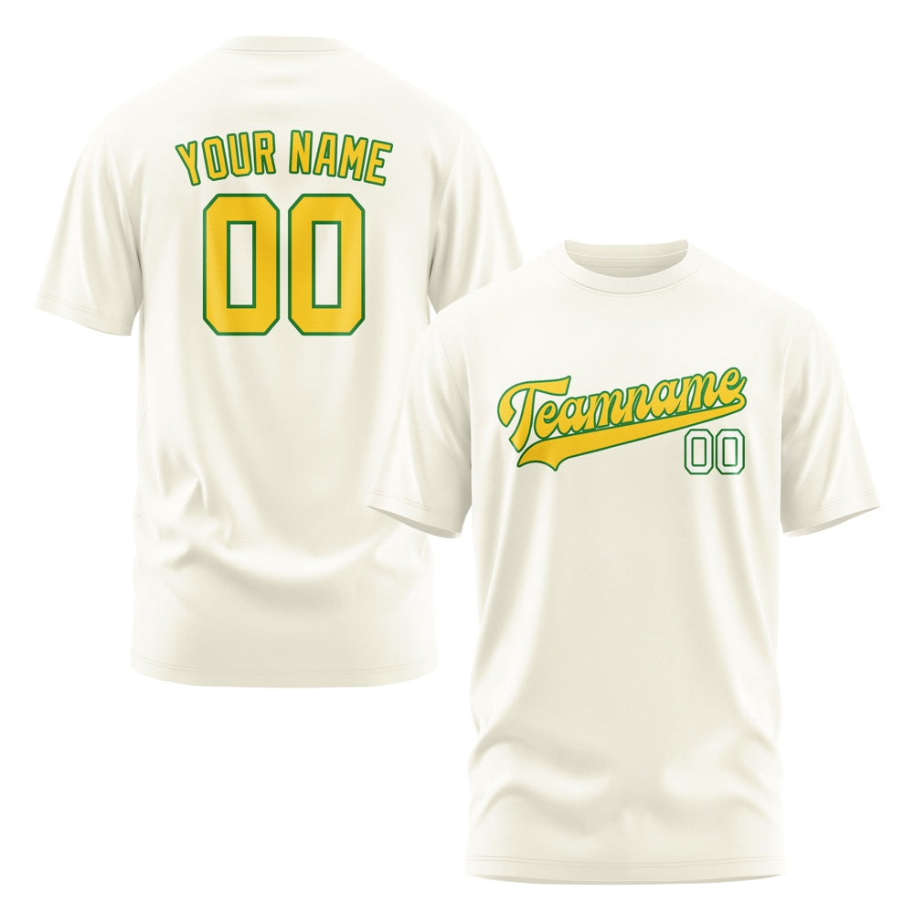 Custom Cream Gold T-Shirt