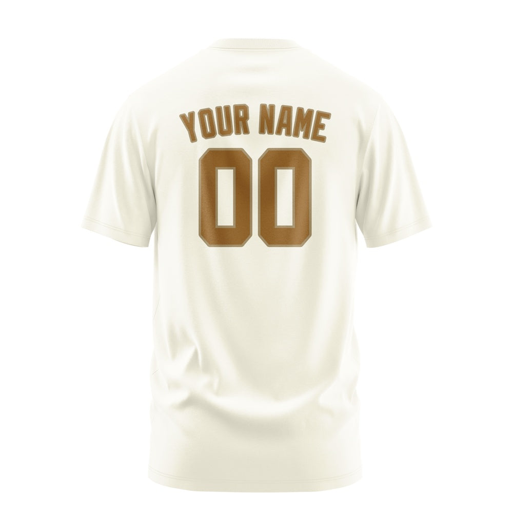 Custom Cream Khaki T-Shirt