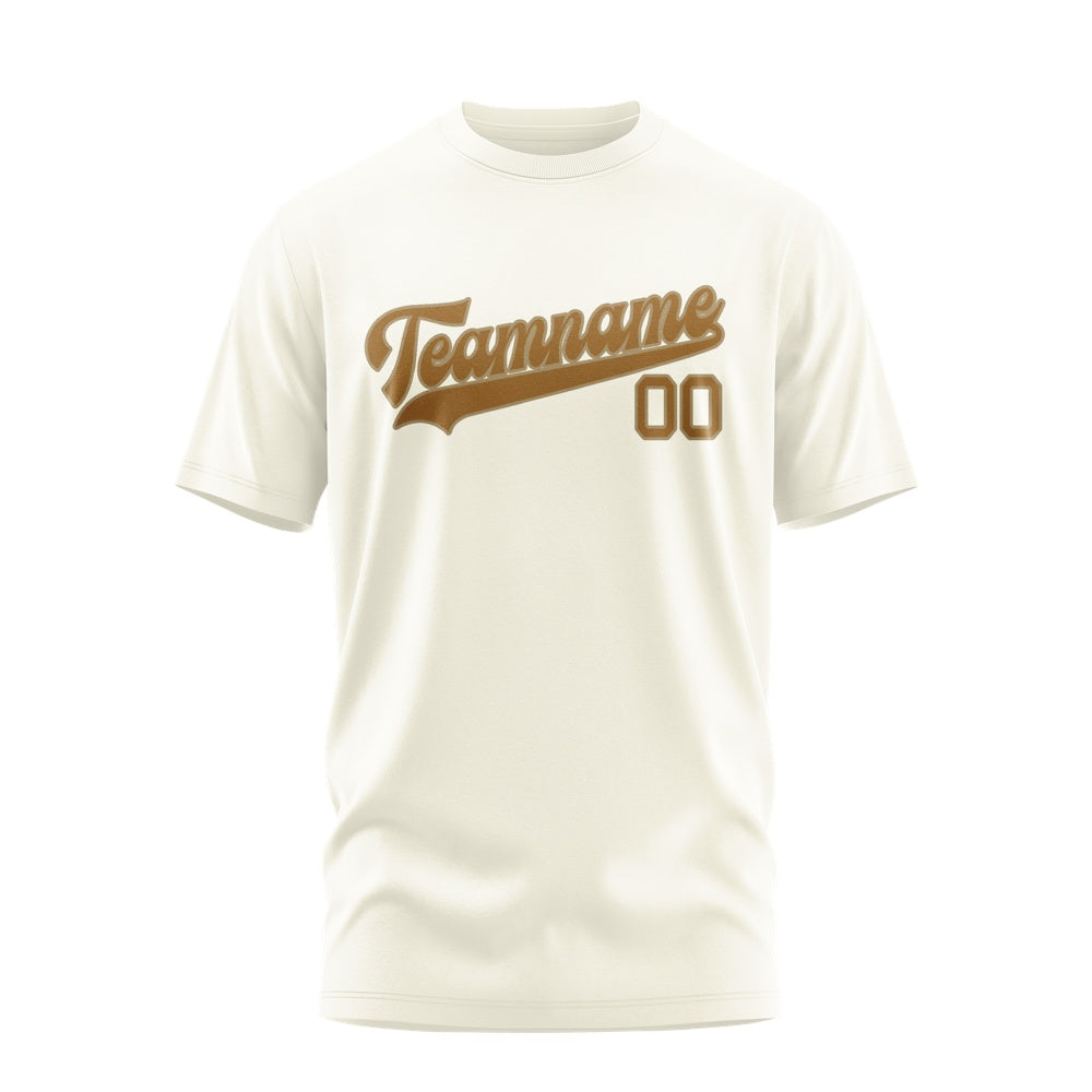 Custom Cream Khaki T-Shirt