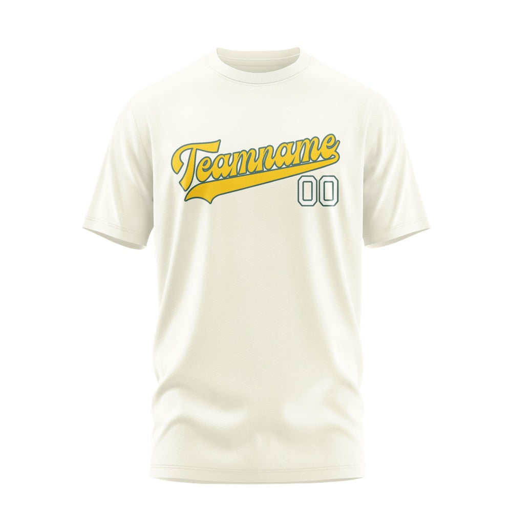 Custom Cream Gold T-Shirt