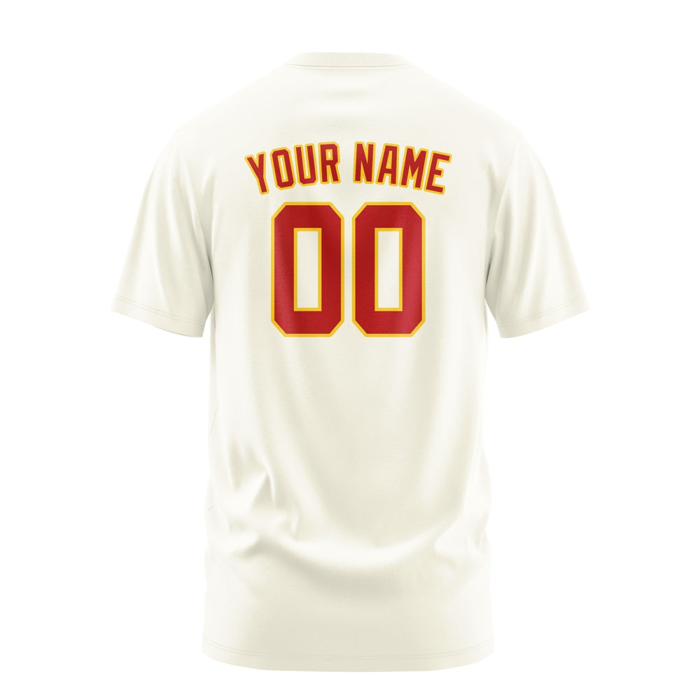 Custom Cream Red T-Shirt