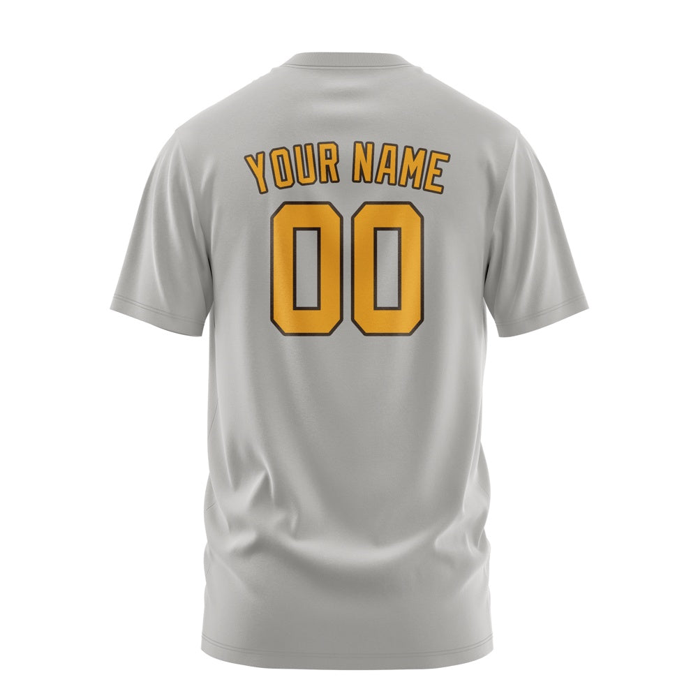 Custom Gray Yellow T-Shirt