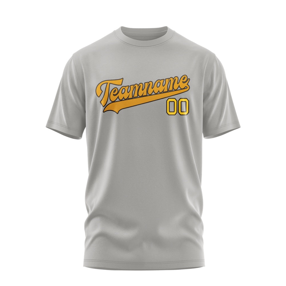 Custom Gray Yellow T-Shirt