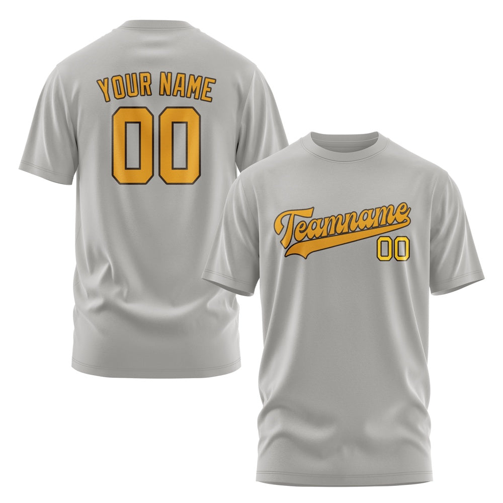 Custom Gray Yellow T-Shirt