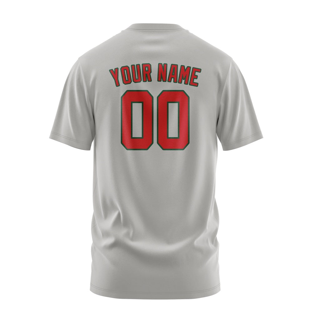 Custom Gray Red T-Shirt