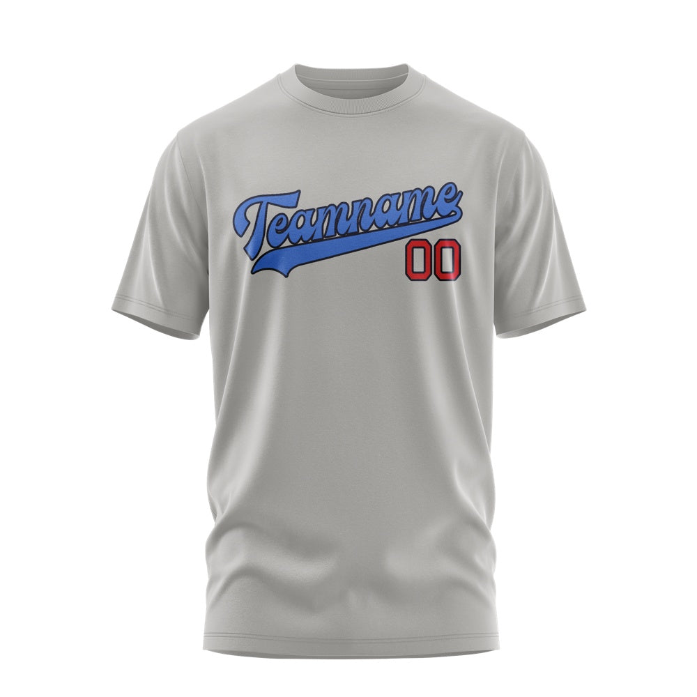 Custom Gray Sky Blue T-Shirt