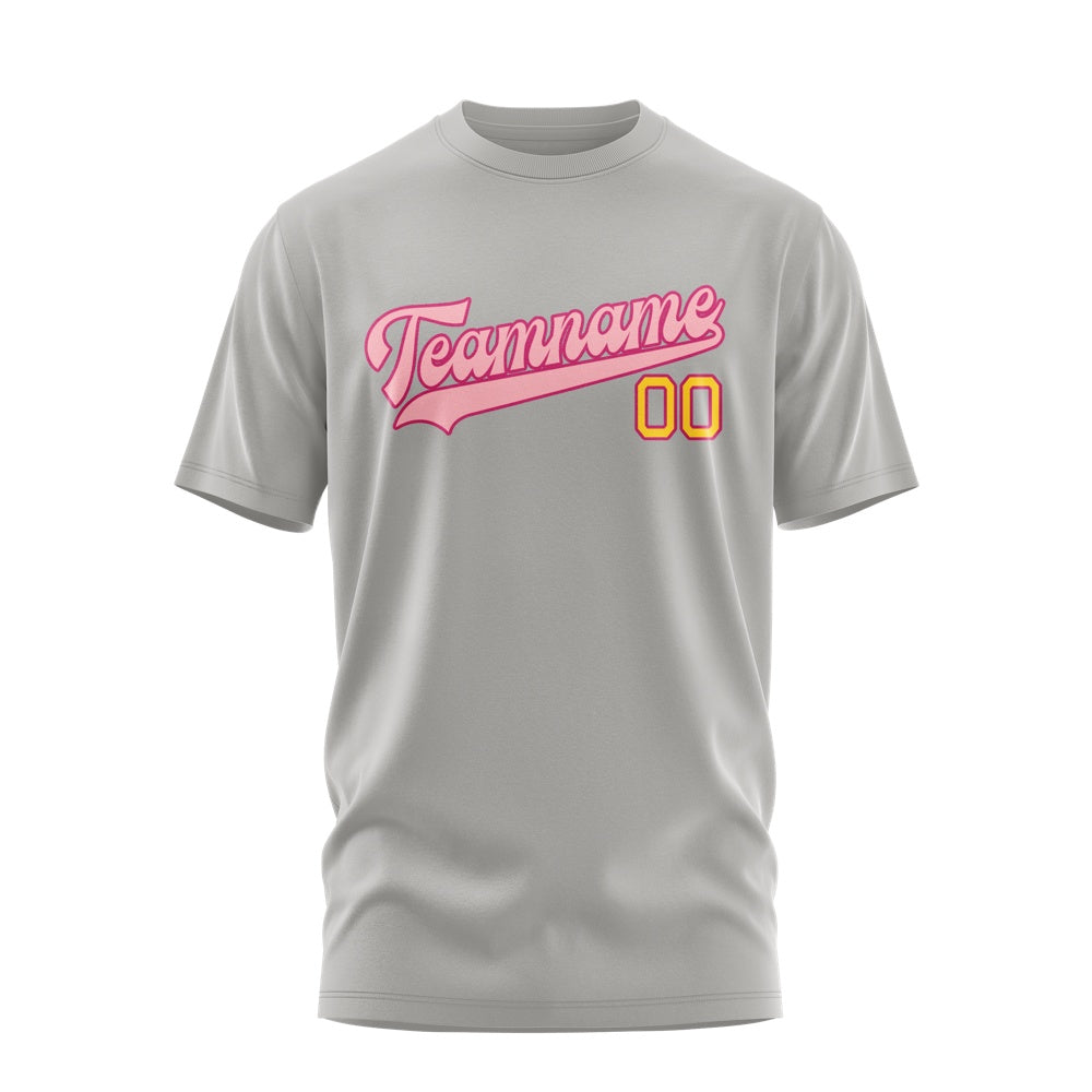 Custom Gray Light Pink T-Shirt