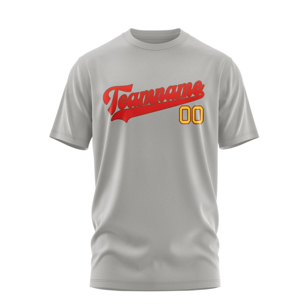 Custom Gray Orange Red T-Shirt