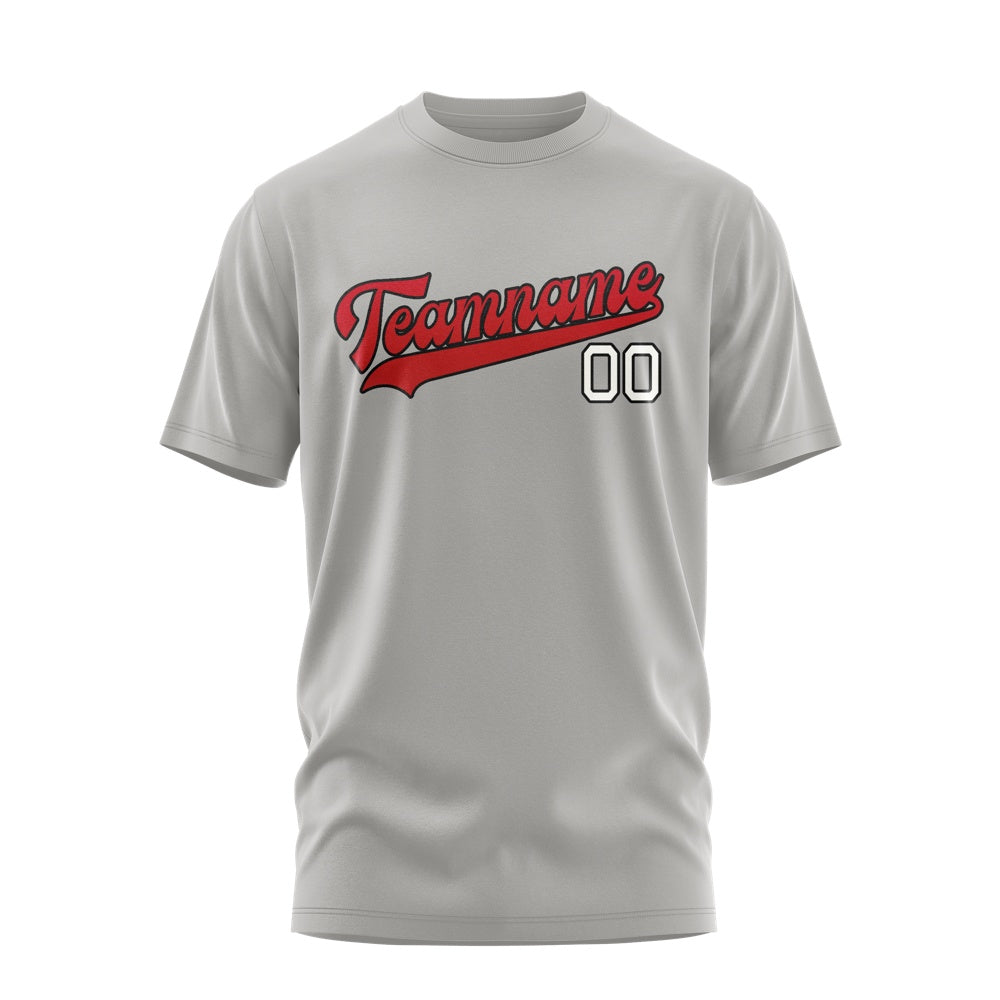 Custom Gray Red T-Shirt