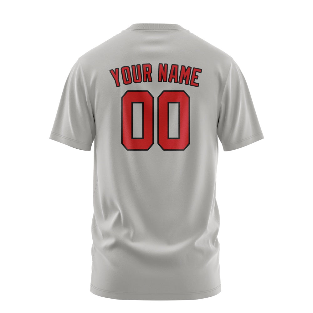Custom Gray Red T-Shirt