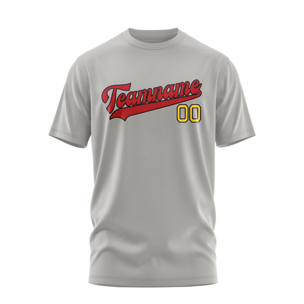 Custom Gray Red T-Shirt