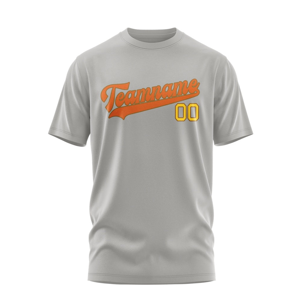 Custom Gray Orange T-Shirt