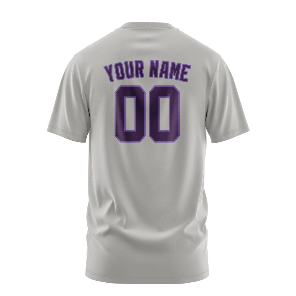 Custom Gray Purple T-Shirt