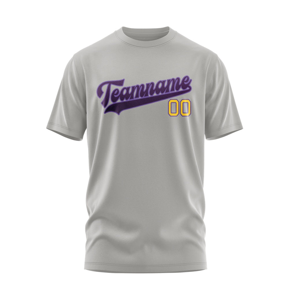 Custom Gray Purple T-Shirt