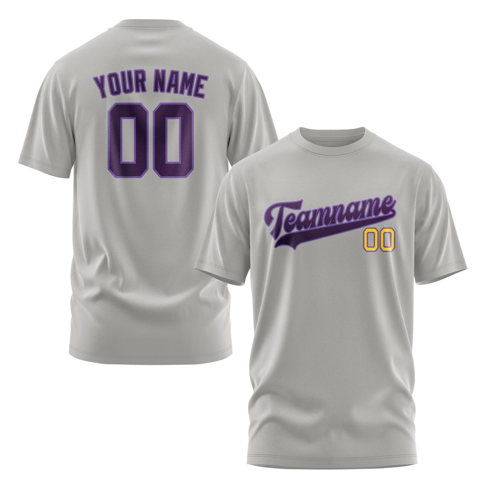 Custom Gray Purple T-Shirt