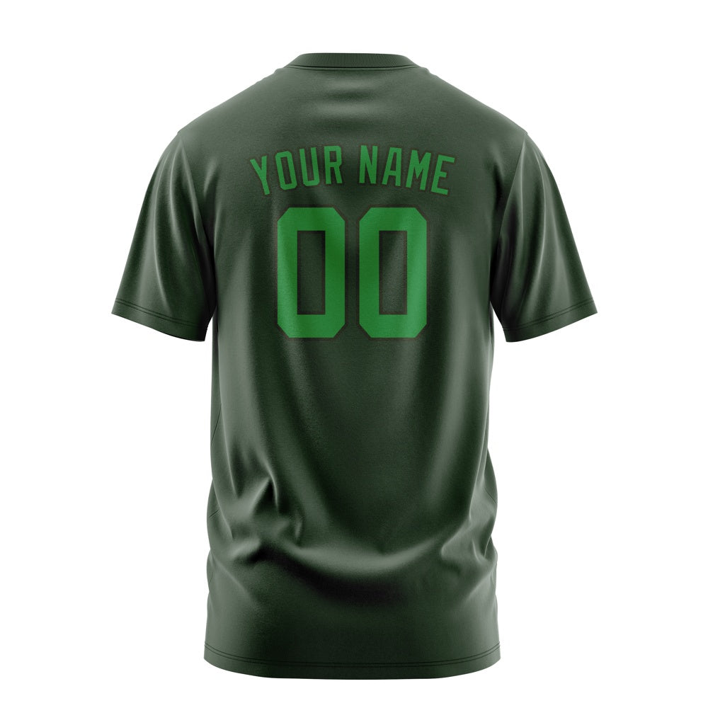 Custom Dark Green Emerald Green T-Shirt