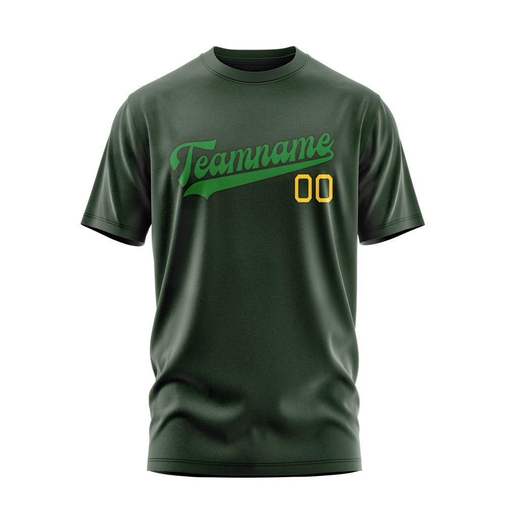 Custom Dark Green Emerald Green T-Shirt