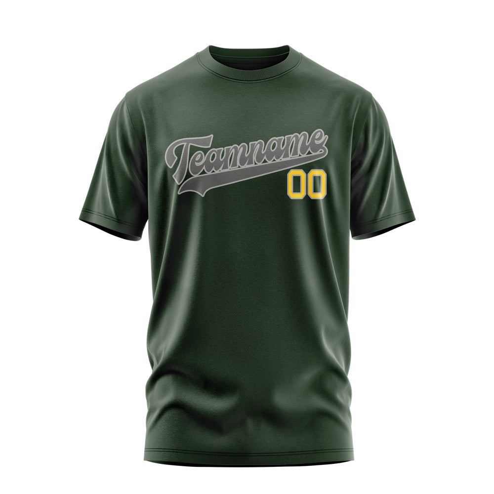 Custom Dark Green Dark Grey T-Shirt