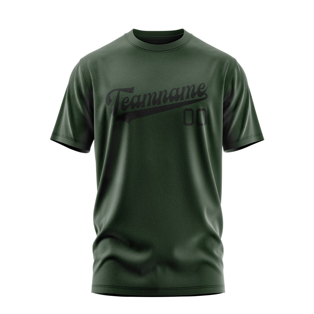 Custom Dark Green Black T-Shirt