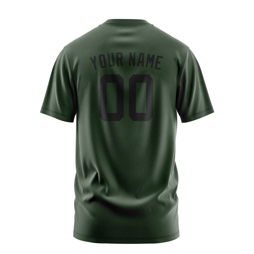 Custom Dark Green Black T-Shirt
