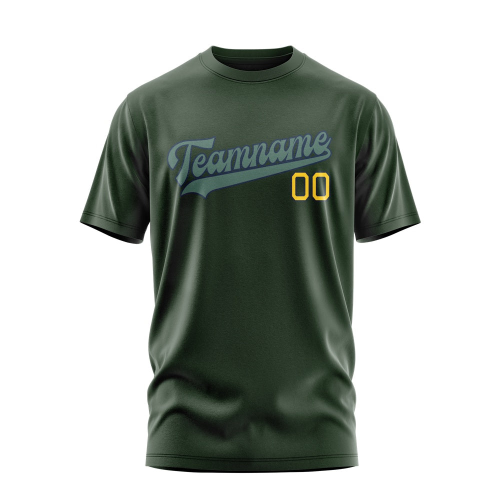 Custom Dark Green Blue Green T-Shirt