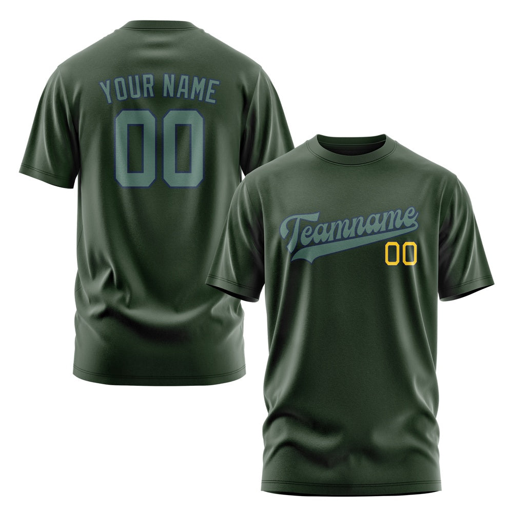 Custom Dark Green Blue Green T-Shirt