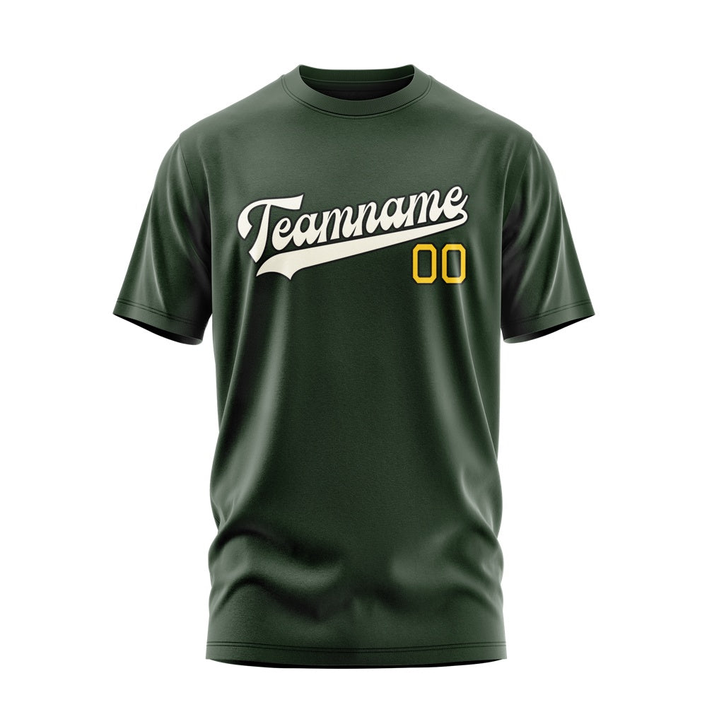 Custom Dark Green Cream T-Shirt